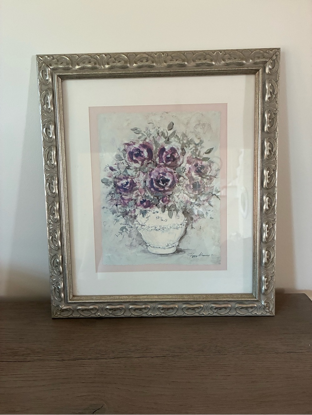 Framed & Matted Floral Watercolor Print